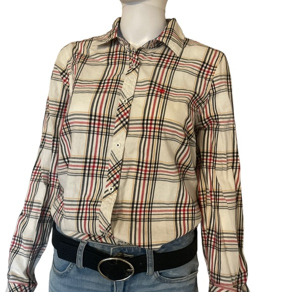 Izod women’s size medium button-down shirt plaid - Picture 8 of 11